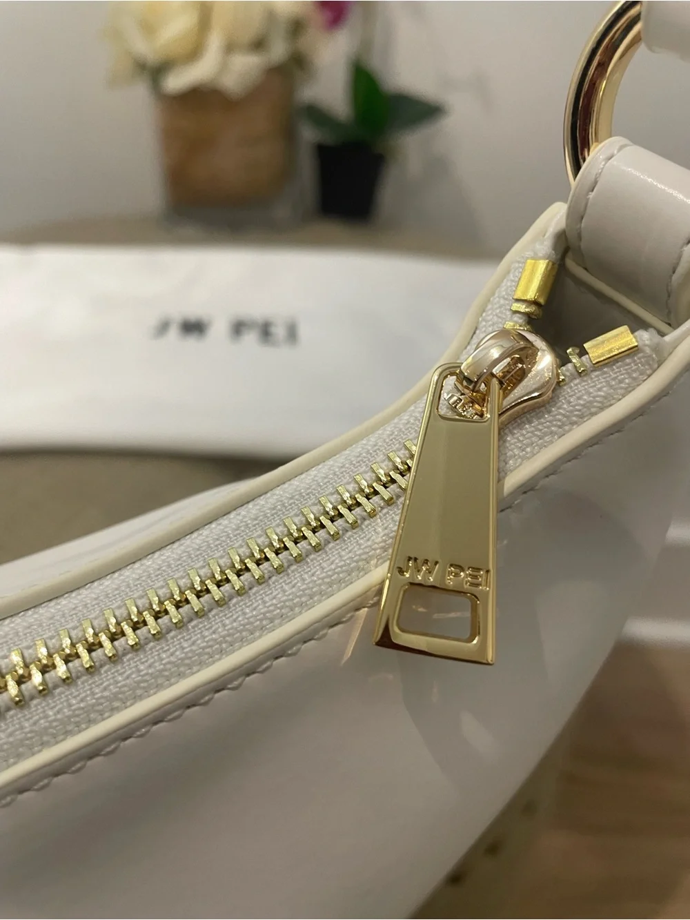 JW PEI White Vegan Leather Shoulder Bag